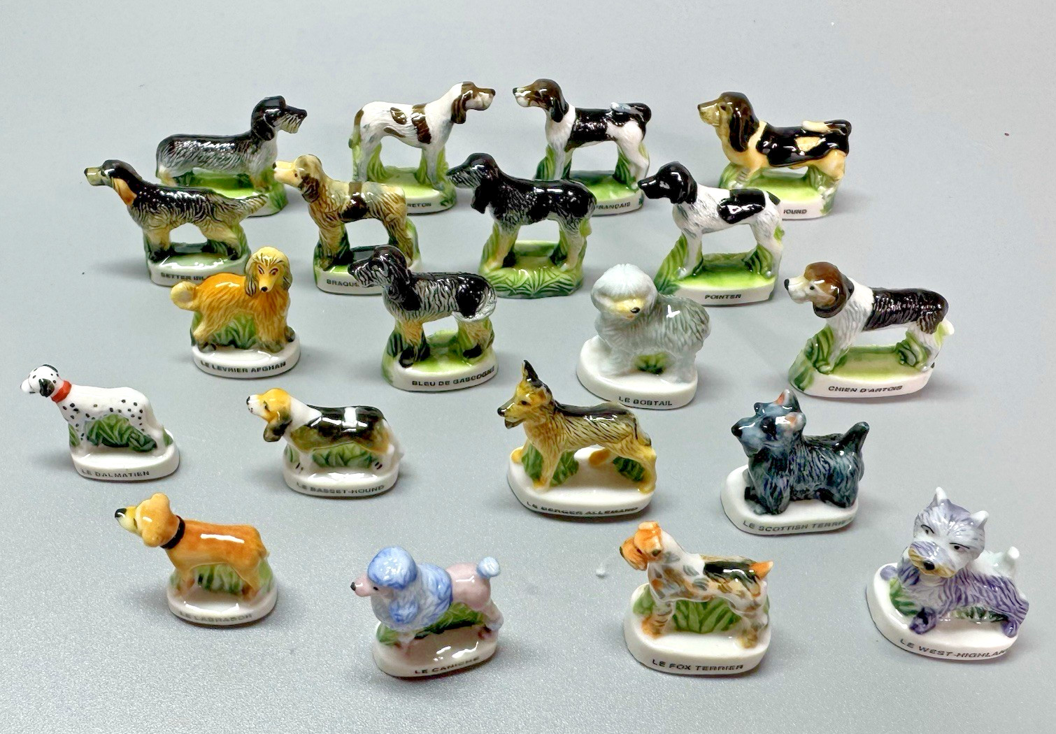 (20) Vtg Arguydal? French DOG FEVE Miniature Porcelain Figurine Breeds France (20) Vtg Arguydal? French DOG FEVE Miniature Porcelain Figurine Breeds France