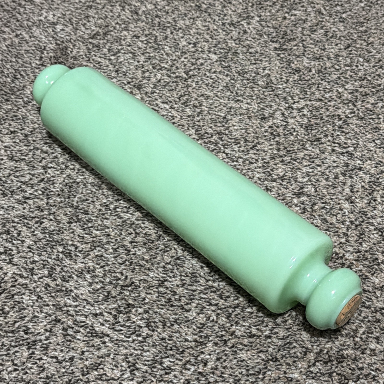 Jadeite Glass Rolling Pin Light Green Kitchen Baking Tool Vintage 14 1/2” Jadeite Glass Rolling Pin Light Green Kitchen Baking Tool Vintage 14 1/2”