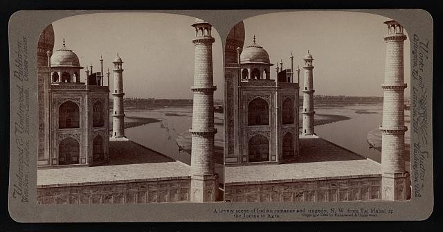 Photo:Agra India Taj Mahal Jumna River 1903 Stereoview Photo