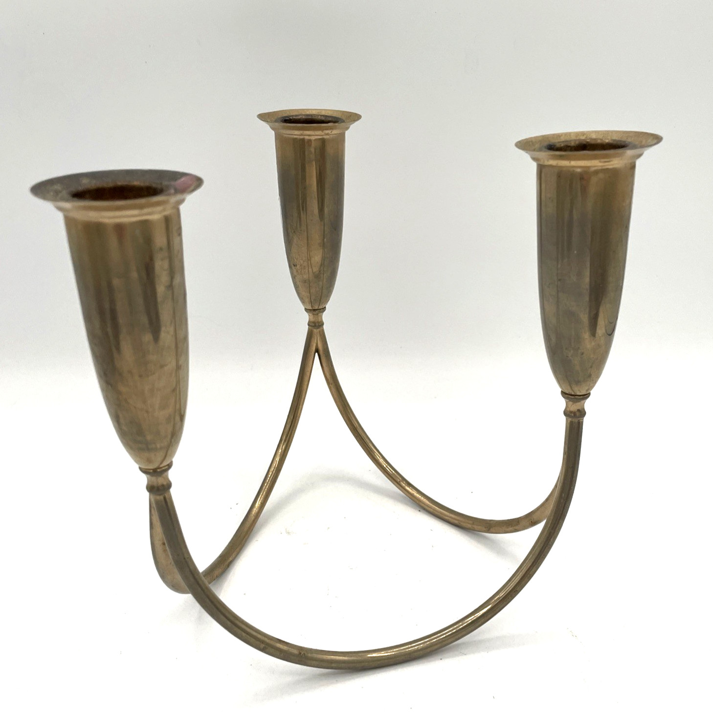 Vintage MCM Style 3-Arm Candelabra - Minimalist Design Candleholders for Tapers