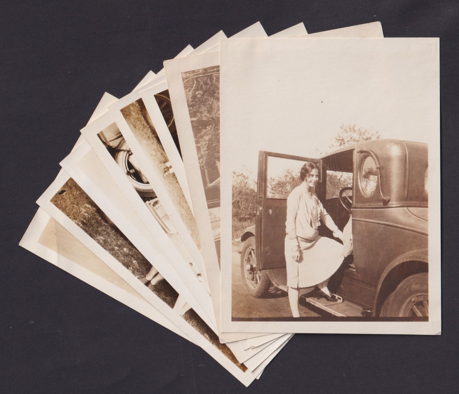 8 Photos C 1926 Pretty Girls Auto Car Trip New Hampshire Echo Lake Hampton Beach