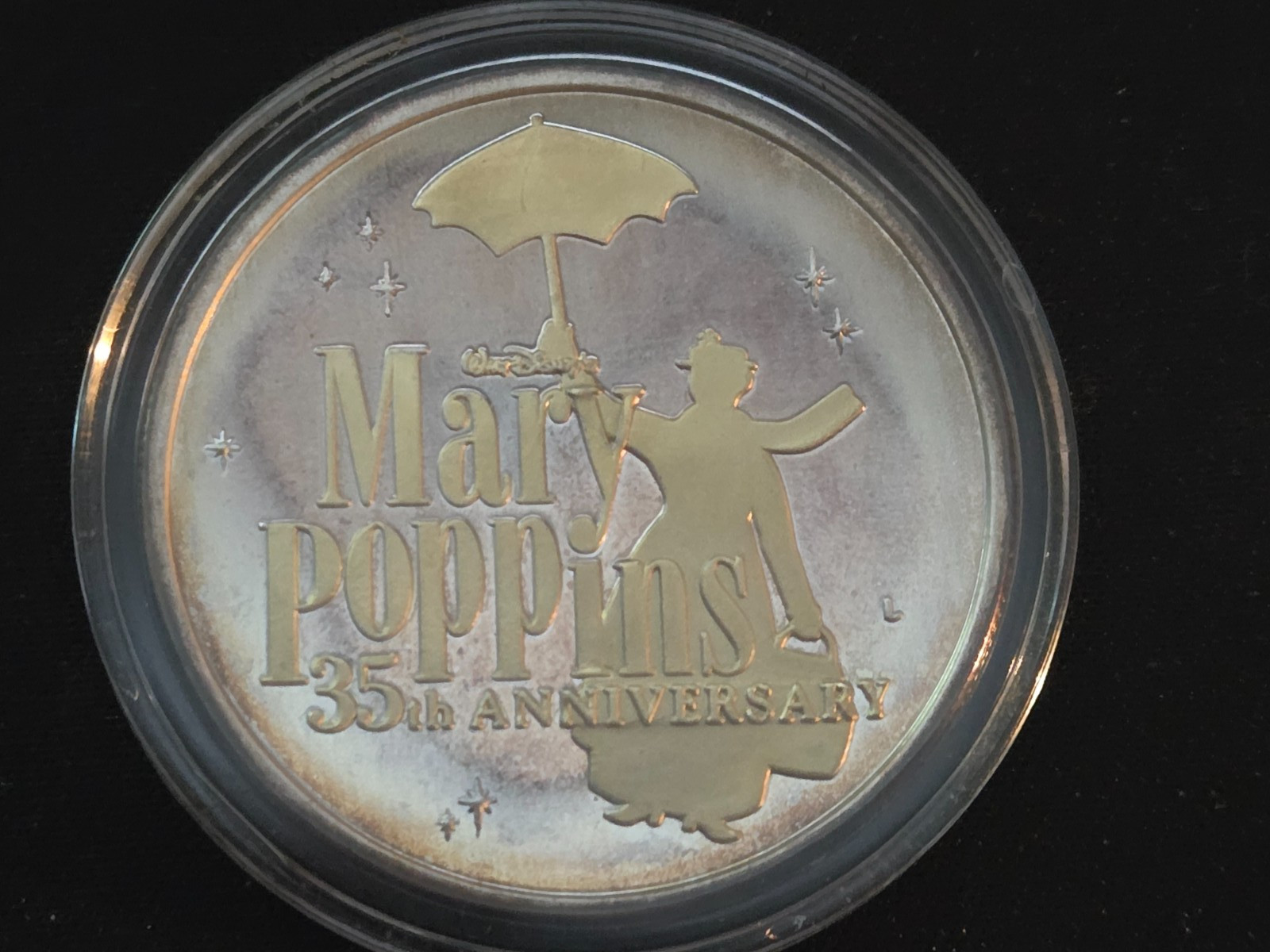 1999 Disney Mary Poppins 35th Anniversary 1 oz .999 Silver Proof COA Box