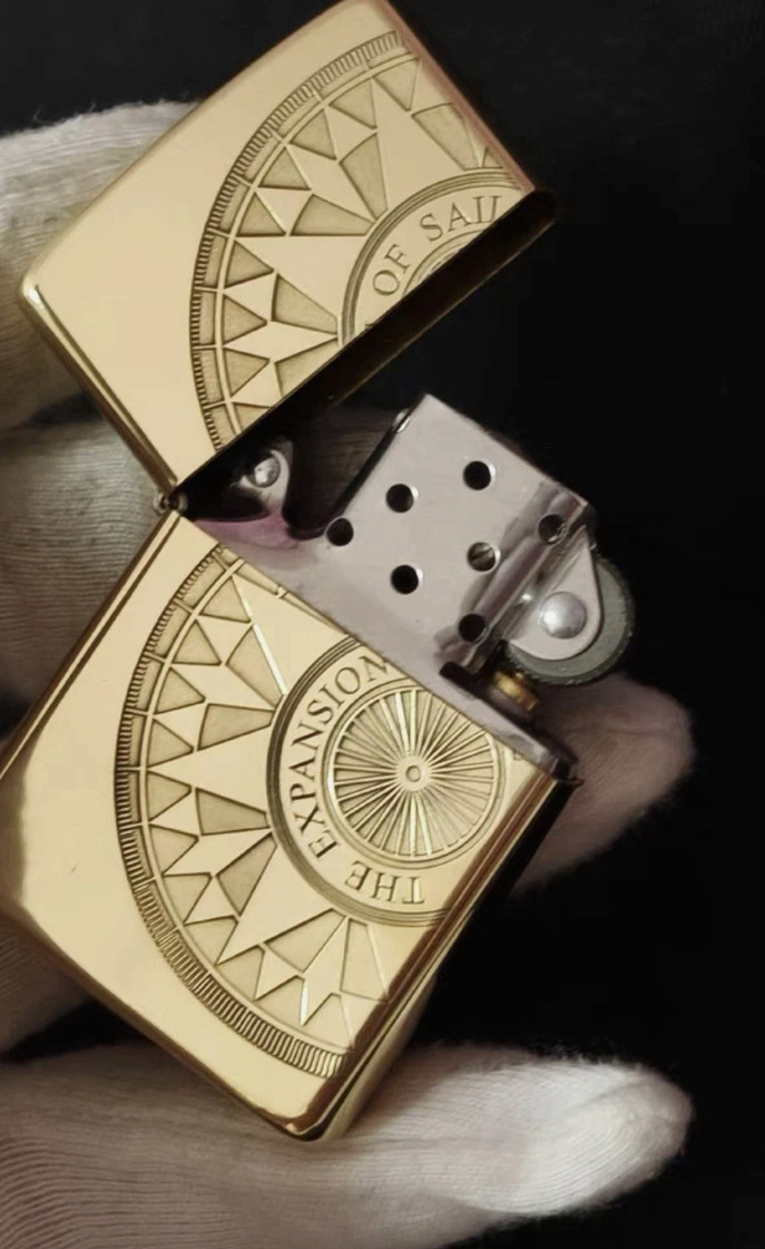 Zippo The Expansion of Sail Gold Silver Compass Design Lighter New With Box Zippo The Expansion of Sail Gold Silver Compass Design Lighter New With Box
