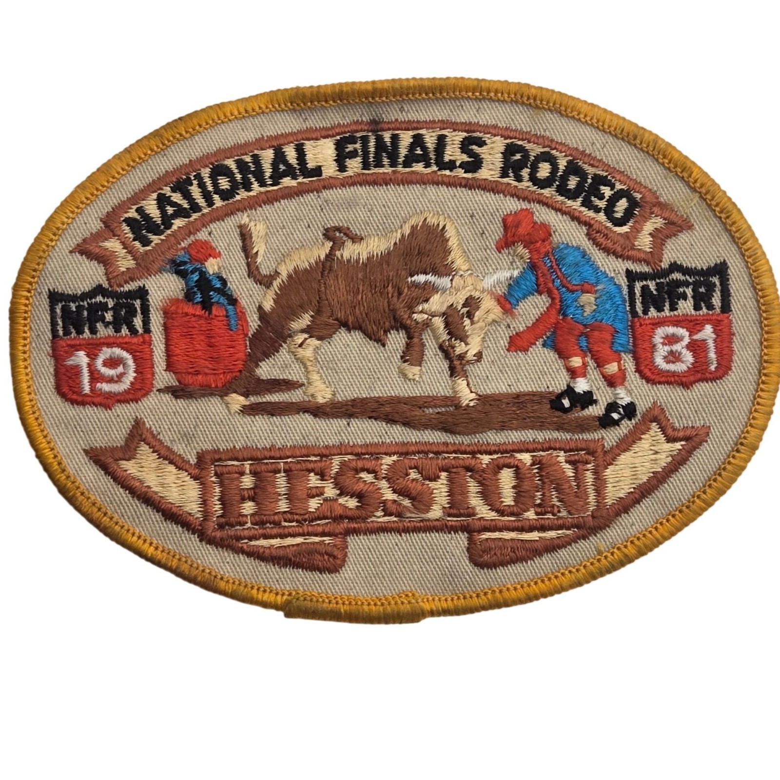 1981 NFR Rodeo Patch Hesston National Finals Embroidered Western Clown Vintage
