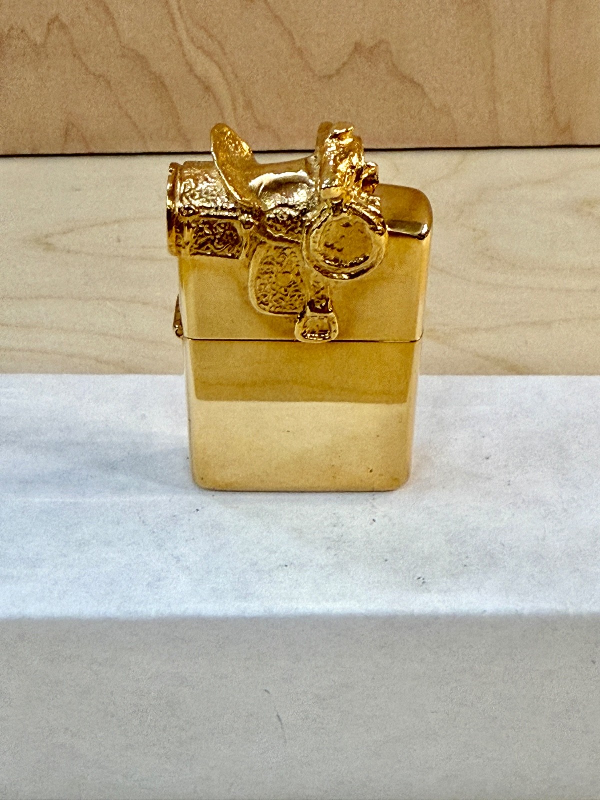Vintage & Unfired Zippo 3D Lighter Horse Saddle Sculpture Series w/Box