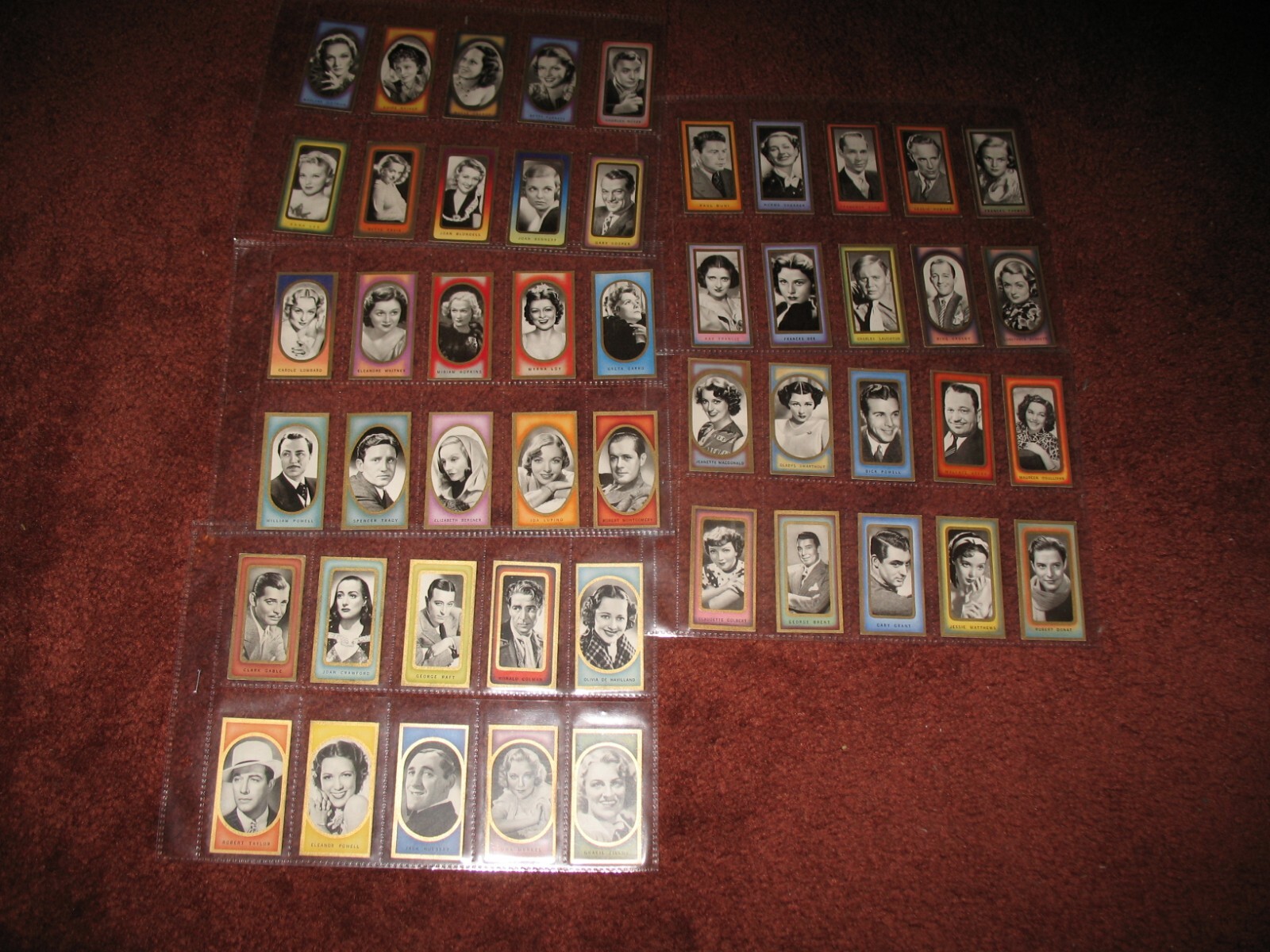 1938 CARRERAS FILM FAVOURITES ~FILM STARS  COMPLETE 50 CARD SET ~Nice
