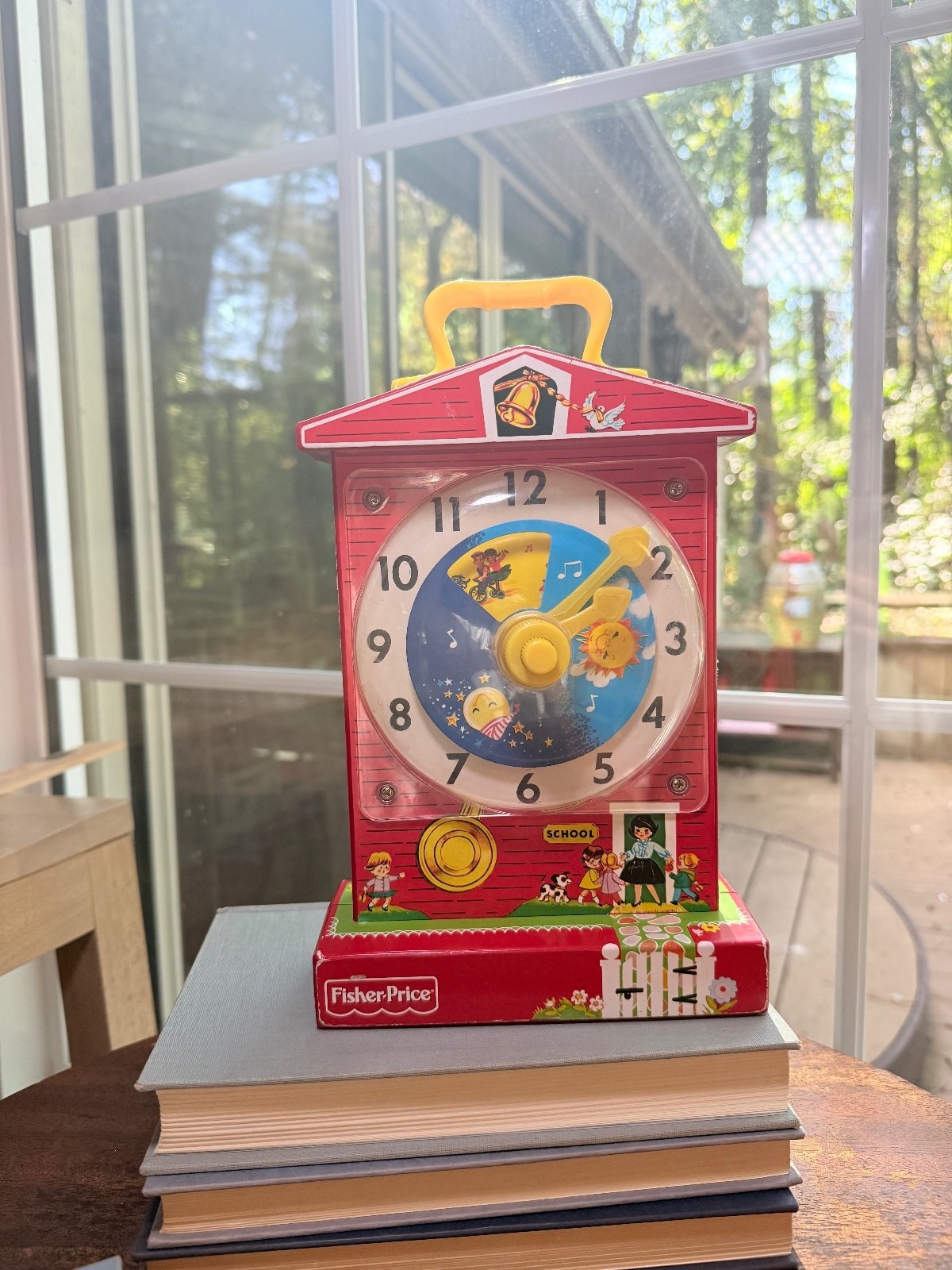 Fisher Price Music Box Teaching Clock Vintage Toy
