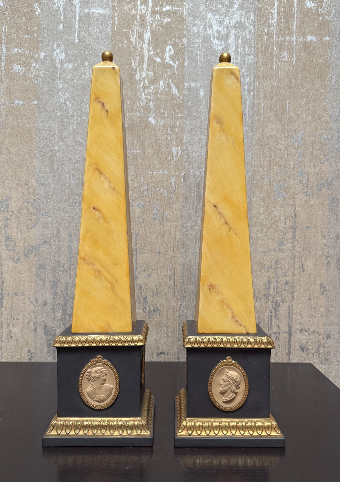 Pair Neoclassical-Style Table Obelisks Port Royal Collection by Chelsea House