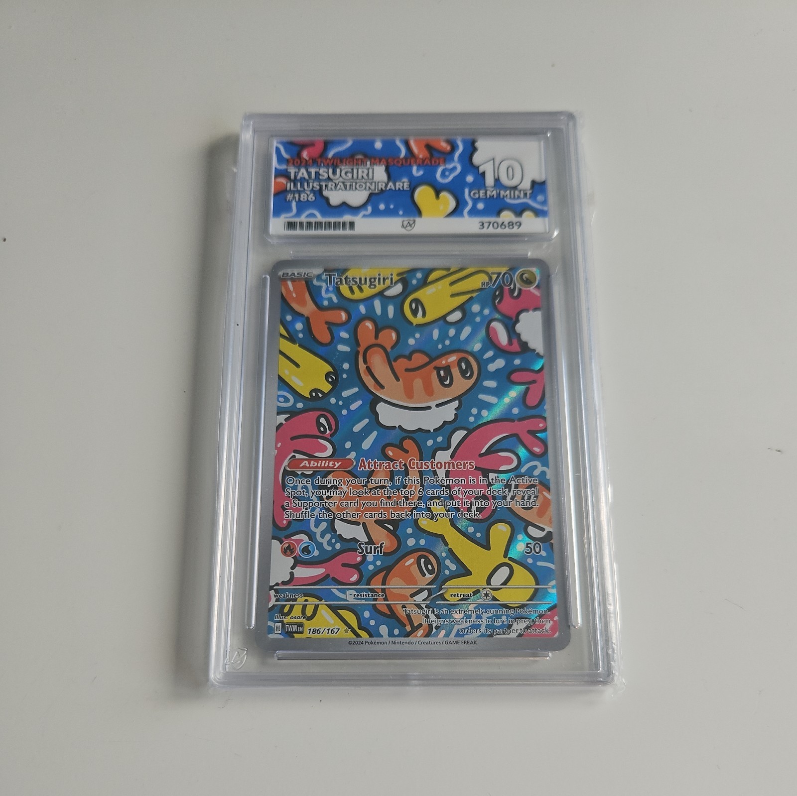 Tatsugiri Illustration Rare ACE 10 GEM MINT Twilight Masquerade 186/167 Pokemon Tatsugiri Illustration Rare ACE 10 GEM MINT Twilight Masquerade 186/167 Pokemon