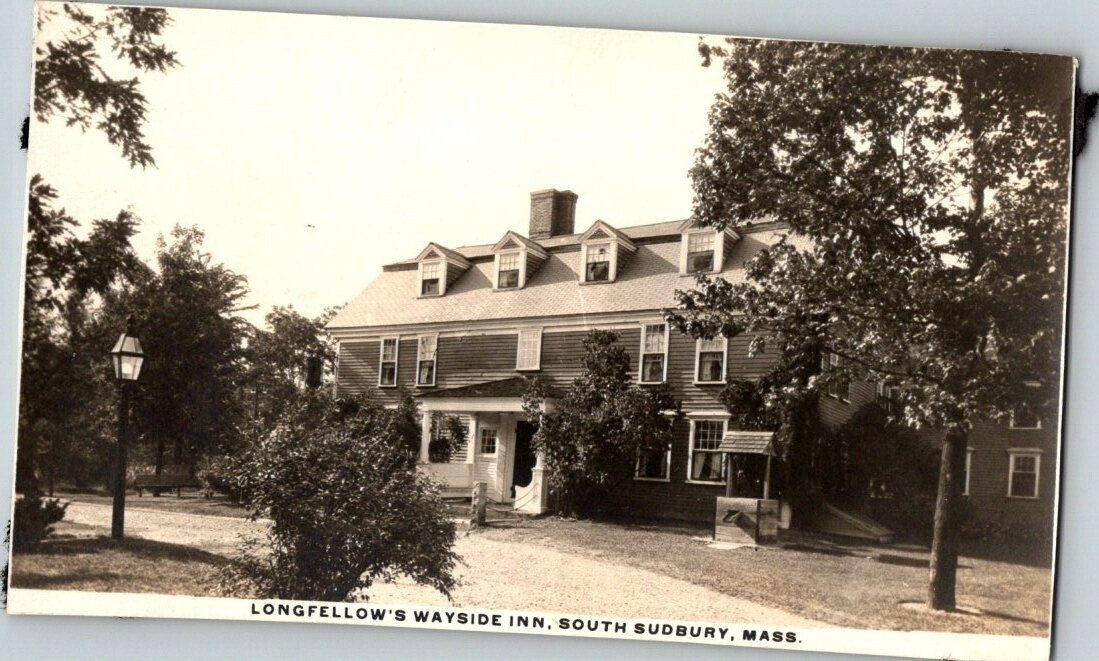 Vtg. RPPC South Sudbury, MASS Longfellow's Wayside Inn 1926-40's Post Card A114