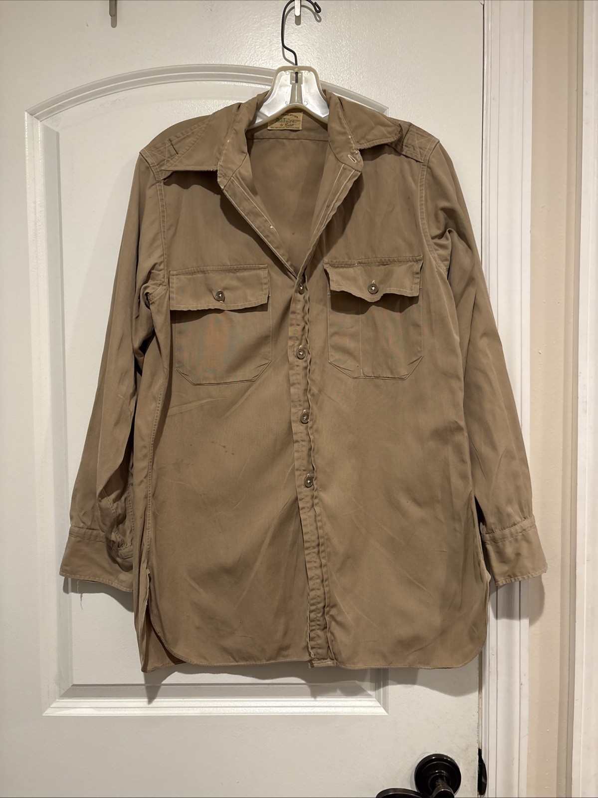 Vintage WWII Army Regulation Militaire Officer Shirt 14.5 - 23 Button Pocket Tee Vintage WWII Army Regulation Militaire Officer Shirt 14.5 - 23 Button Pocket Tee