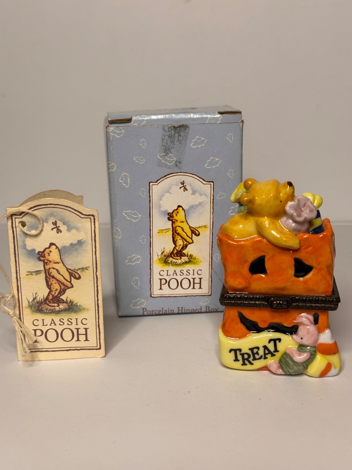 VTG Midwest Cannon Classic Winnie The Pooh Halloween Piglet PHB Trinket Box VTG Midwest Cannon Classic Winnie The Pooh Halloween Piglet PHB Trinket Box