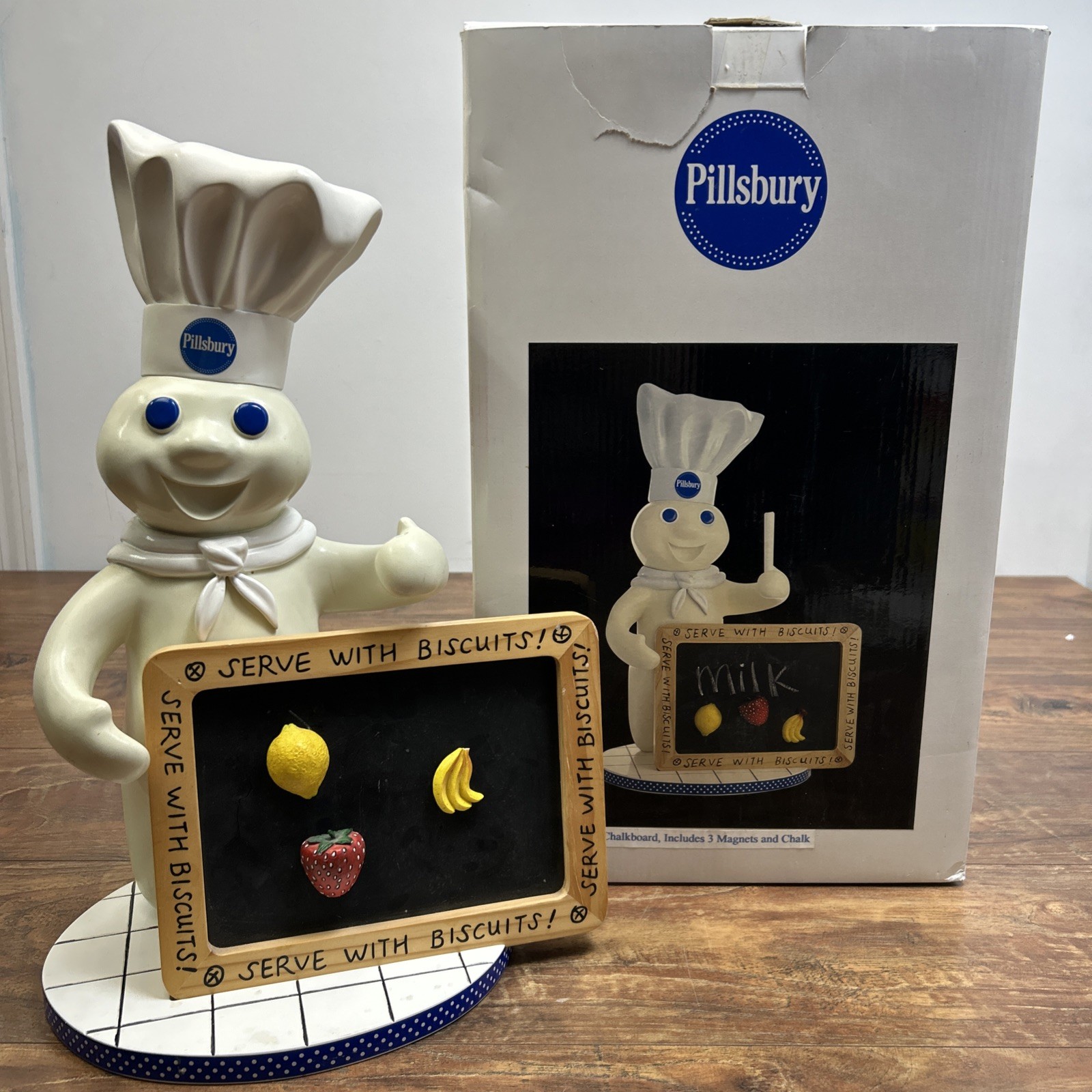 2004 The Pillsbury Doughboy Chalk Message Board Kitchen Baking Decor w/ Magnets 2004 The Pillsbury Doughboy Chalk Message Board Kitchen Baking Decor w/ Magnets
