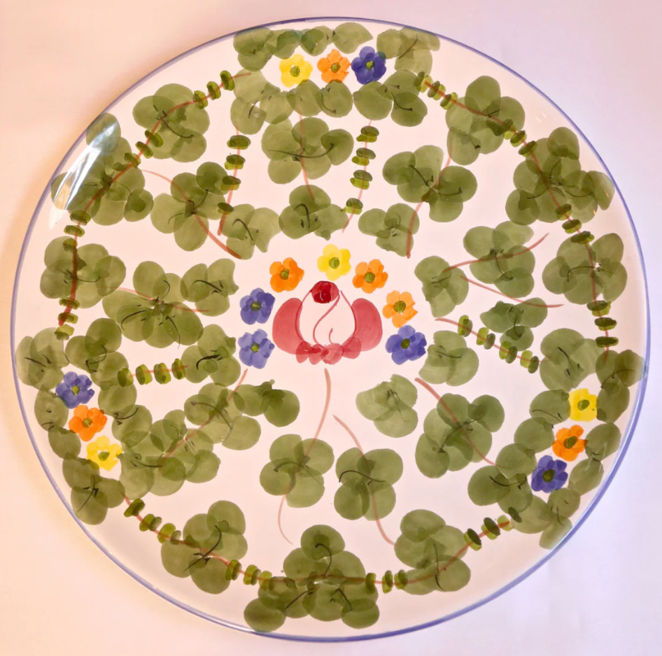 NWT The Ivy Restaurant Los Angeles, CA Large Floral Round Serving Platter Dish NWT The Ivy Restaurant Los Angeles, CA Large Floral Round Serving Platter Dish