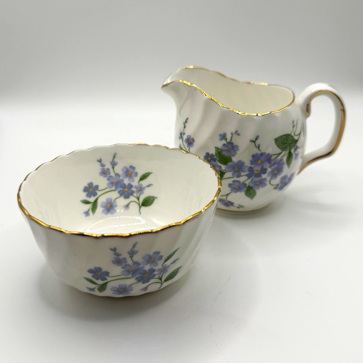 Vintage Adderley “Forget Me Not” Fine Bone China Floral Creamer & Sugar Set Vintage Adderley “Forget Me Not” Fine Bone China Floral Creamer & Sugar Set