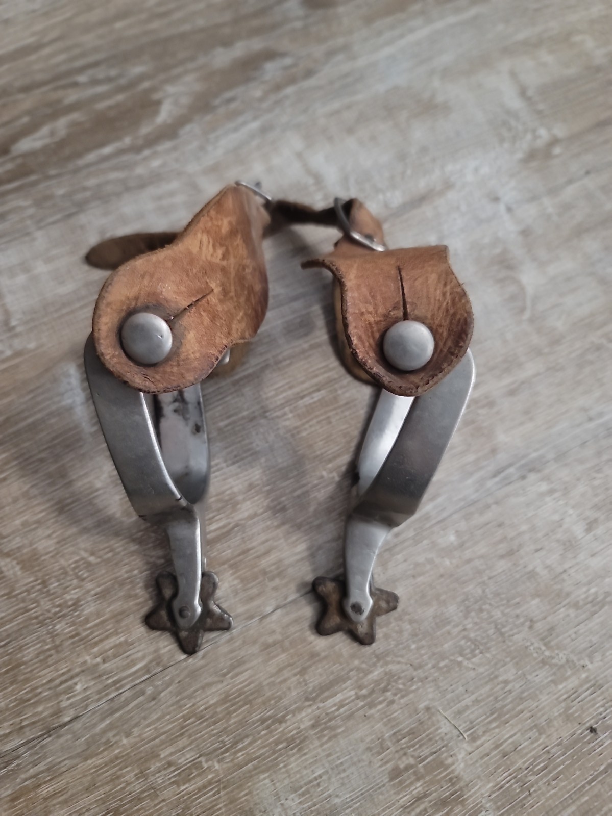 Vintage Western Cowboy Spurs Leather Straps Rowels