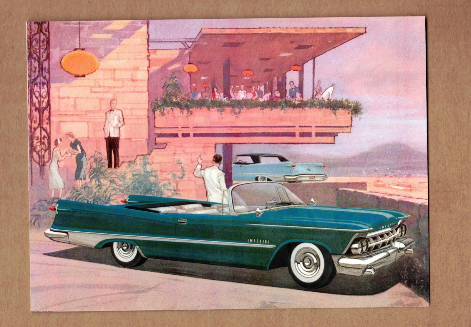 1957 Chrysler Imperial Crown Convertible Postcard 1957 Chrysler Imperial Crown Convertible Postcard
