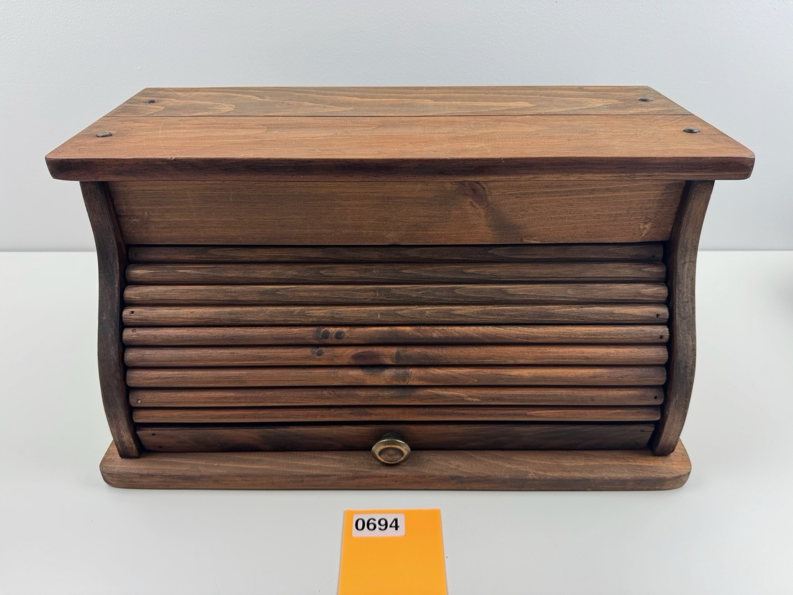 Vintage Amish Handcrafted Roll Top Wooden Bread Box MCM Farmhouse Cottage Core Vintage Amish Handcrafted Roll Top Wooden Bread Box MCM Farmhouse Cottage Core