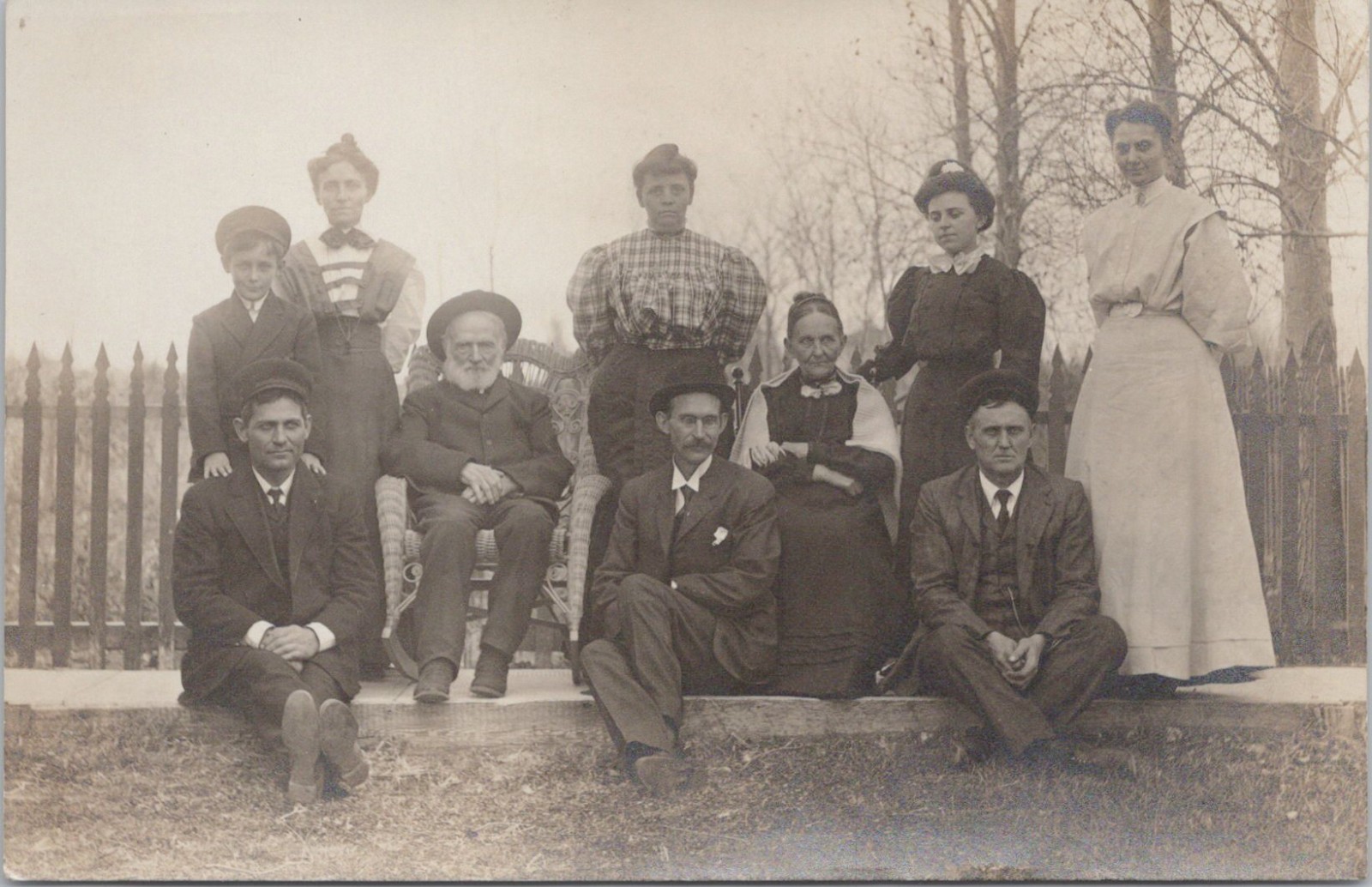 RPPC South Dakota Ranch or Farm Scene Dunbar Family Old Man in Wicker Chair 1910 RPPC South Dakota Ranch or Farm Scene Dunbar Family Old Man in Wicker Chair 1910