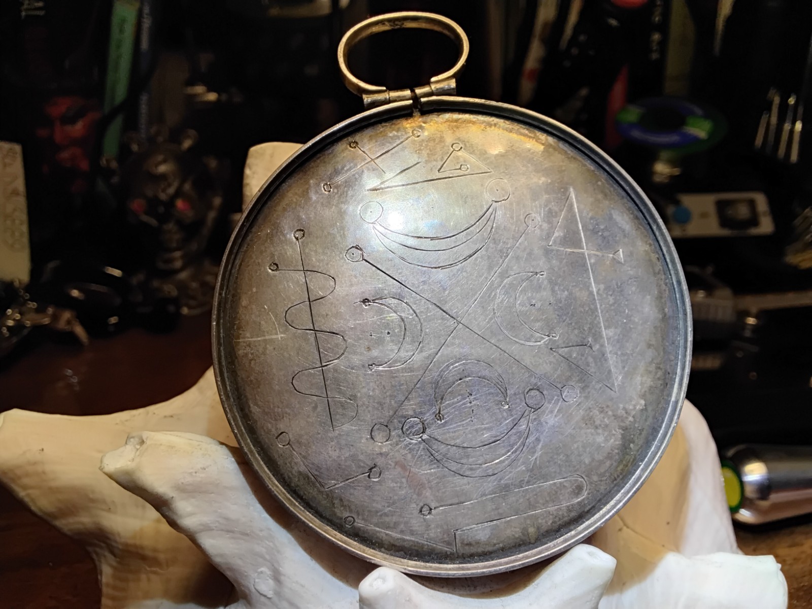 ~ Rare Antique Sterling Silver Devine Protection Amulet ~