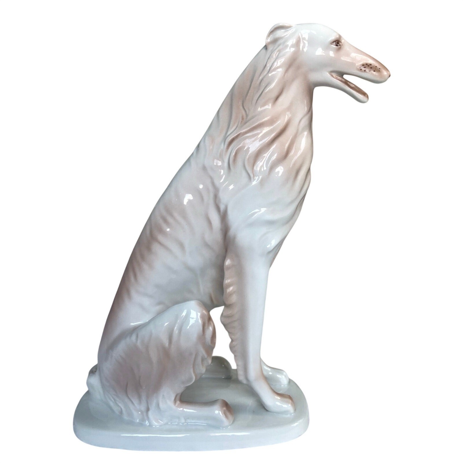 Vintage Hollohaza Porcelain Borzoi Dog Figurine Wolfhound 11\