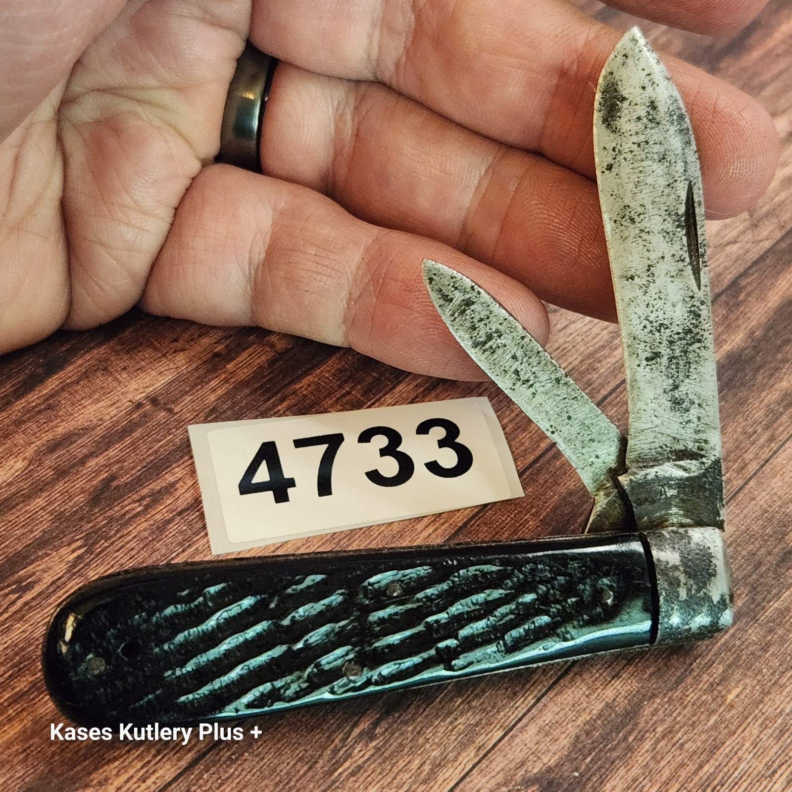 KA-BAR Union Cut Co Swell End Jack Knife Made In USA 3.38\ KA-BAR Union Cut Co Swell End Jack Knife Made In USA 3.38\