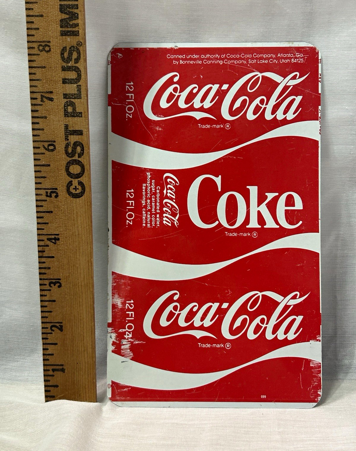 Vintage 1970s Coca-Cola Uncut Metal Soda Can Flat Sheet (Salt Lake City, UT)