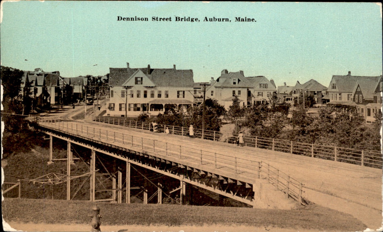 Auburn ME Street Bridge H. T. Tarr & Co. c1912 Vintage Postcard