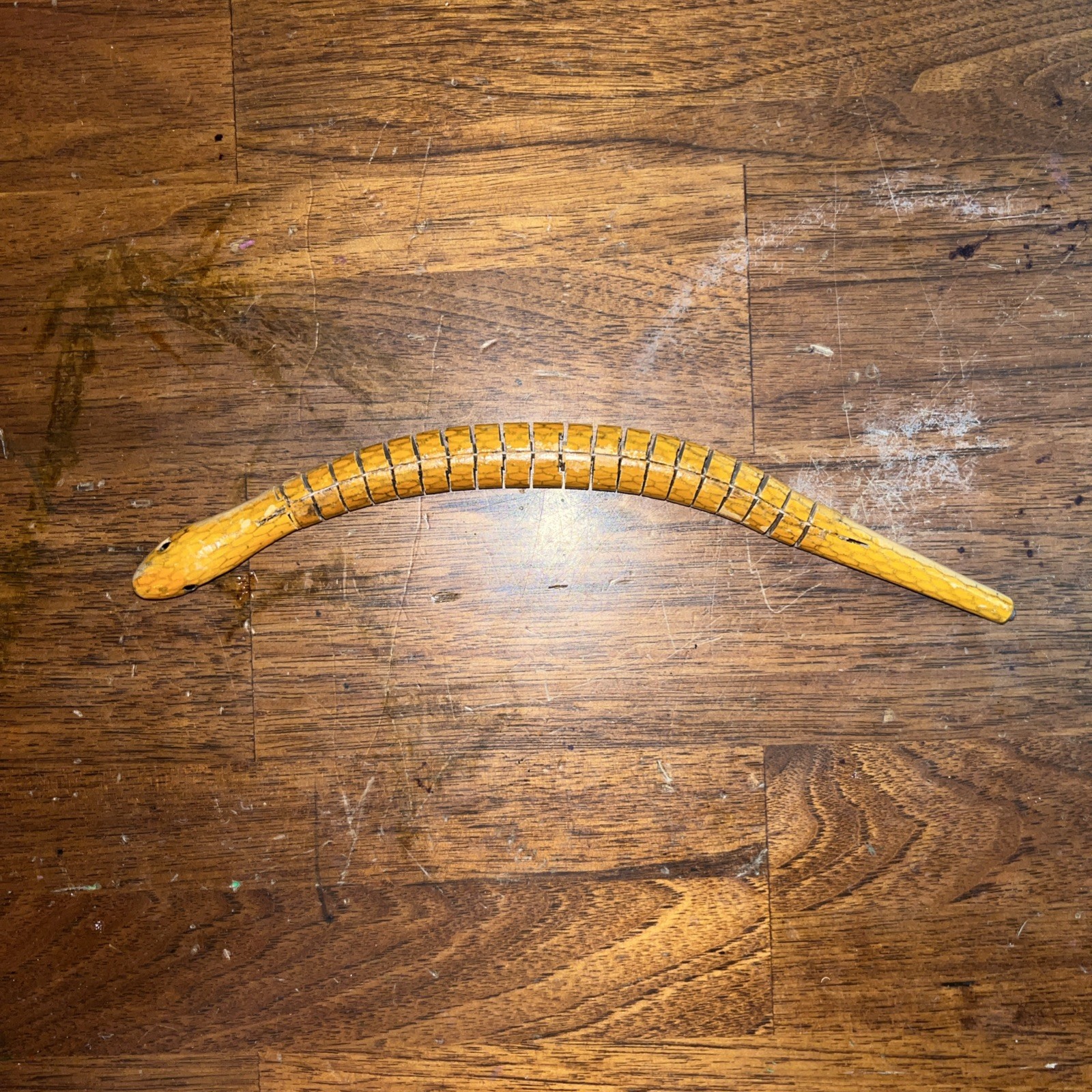 Vintage Reticulated 9” Wooden Snake hand Carved folk art wood Vintage Reticulated 9” Wooden Snake hand Carved folk art wood