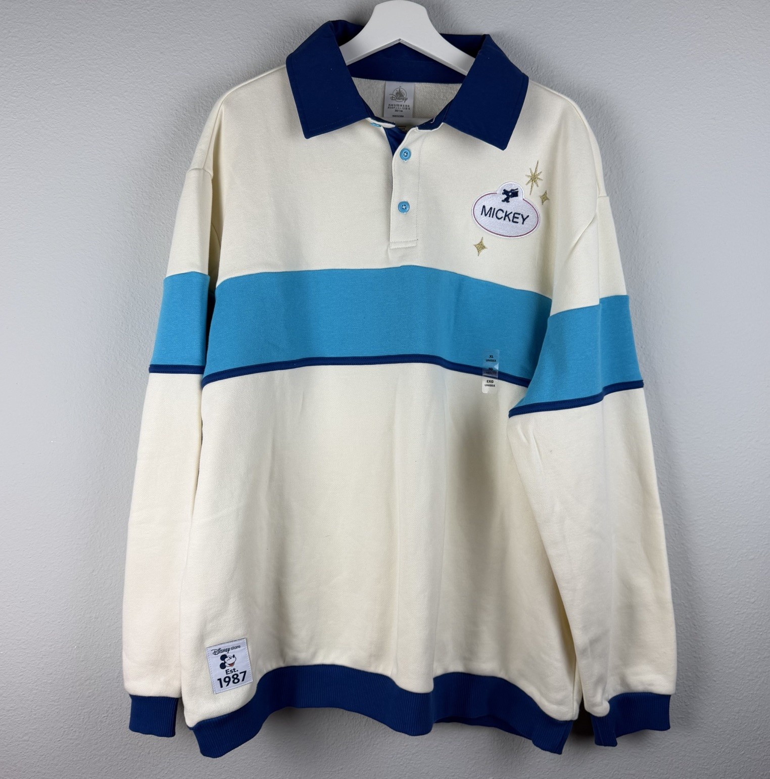 Disney 1980's Collection Disney Store Rugy Polo Pullover Sweatshirt NWOT XL Disney 1980's Collection Disney Store Rugy Polo Pullover Sweatshirt NWOT XL