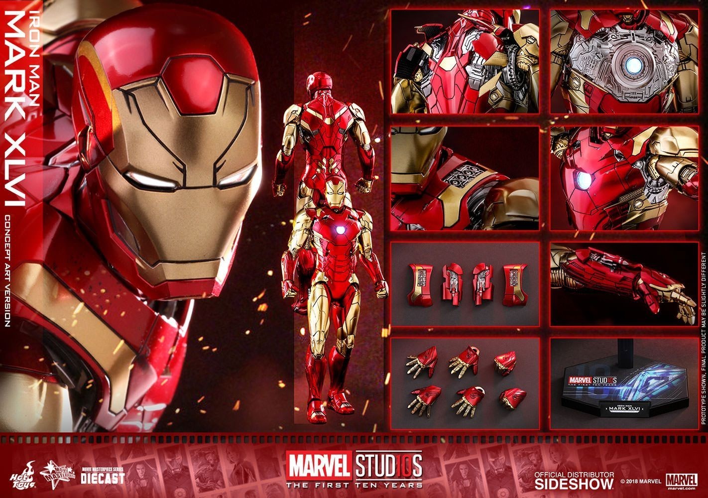 🔥Hot Toys MMS489D25 Iron Man 1/6 Scale Iron Man Mark46 Action Figure Toy Model