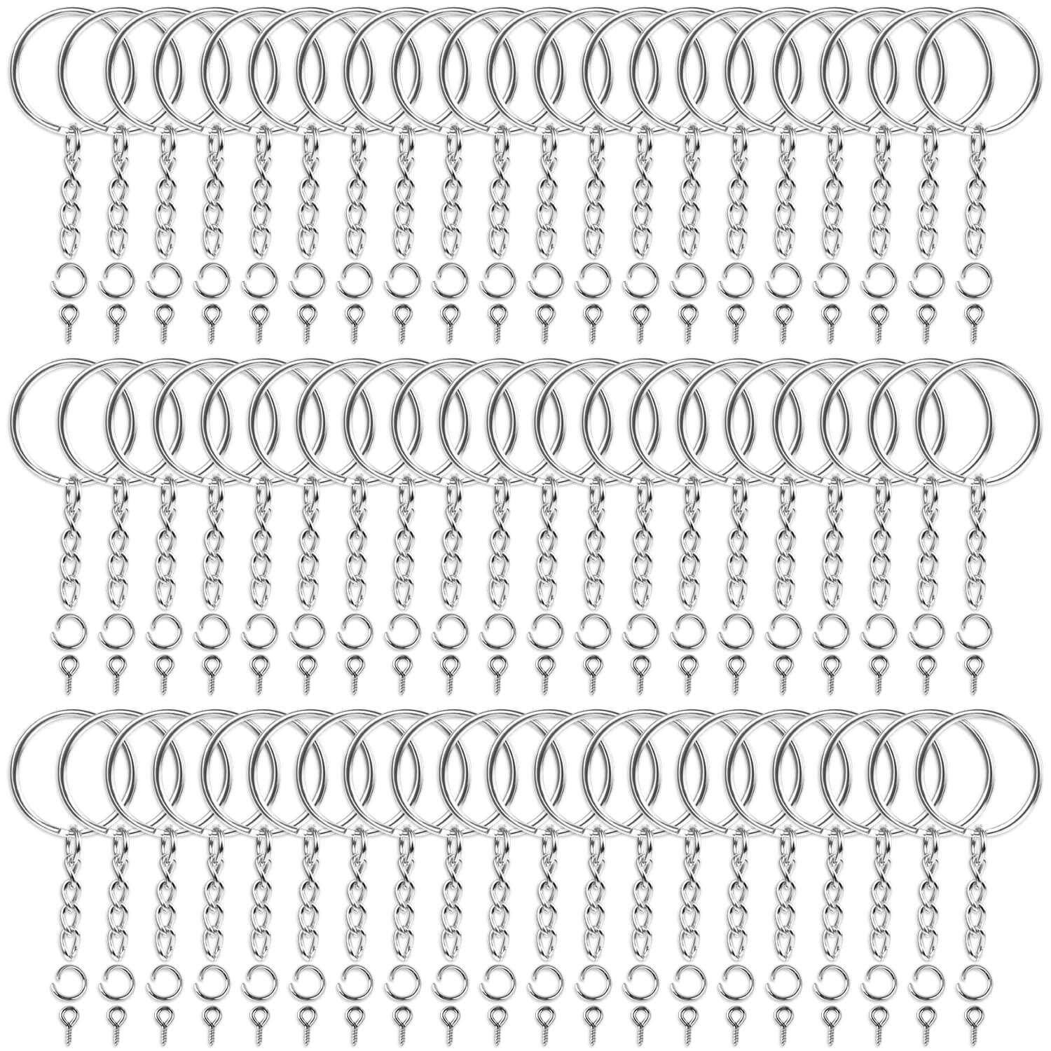 360Pcs Keychain Hardware Set Bulk Rings Chains Jump Rings Screw Eye Pins DIY 360Pcs Keychain Hardware Set Bulk Rings Chains Jump Rings Screw Eye Pins DIY