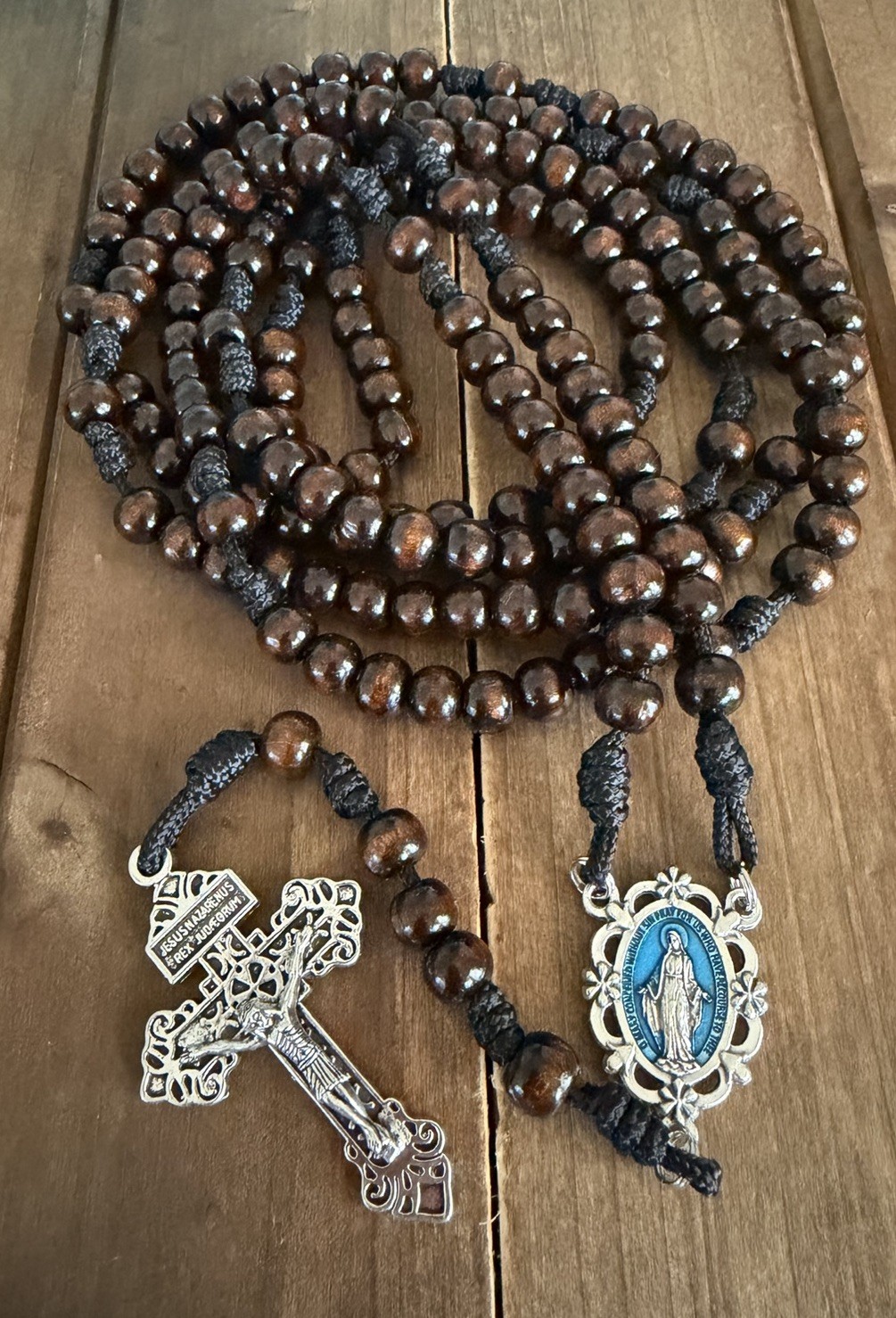 20 Decade Catholic Rosary- Wooden beads Rosary - Pardon Crucifix - Handmade 20 Decade Catholic Rosary- Wooden beads Rosary - Pardon Crucifix - Handmade