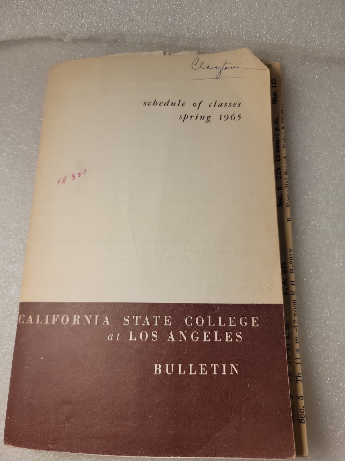 1965 California State College at Los Angeles Spring Schedule of Classes Bulletin 1965 California State College at Los Angeles Spring Schedule of Classes Bulletin