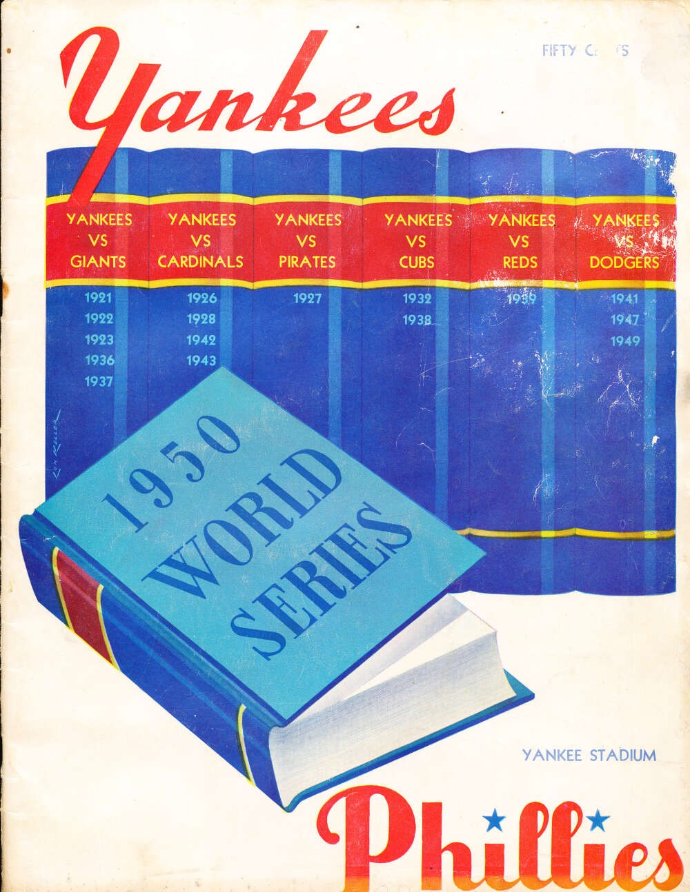 1950 world series program Yankees vs Phillies gd