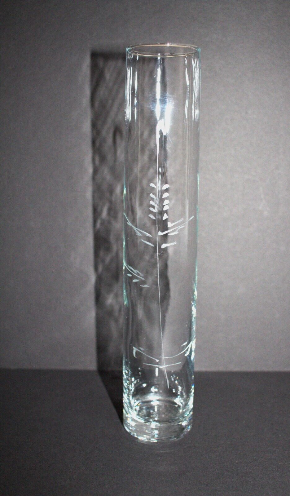 Etched Glass Single Bud Vase