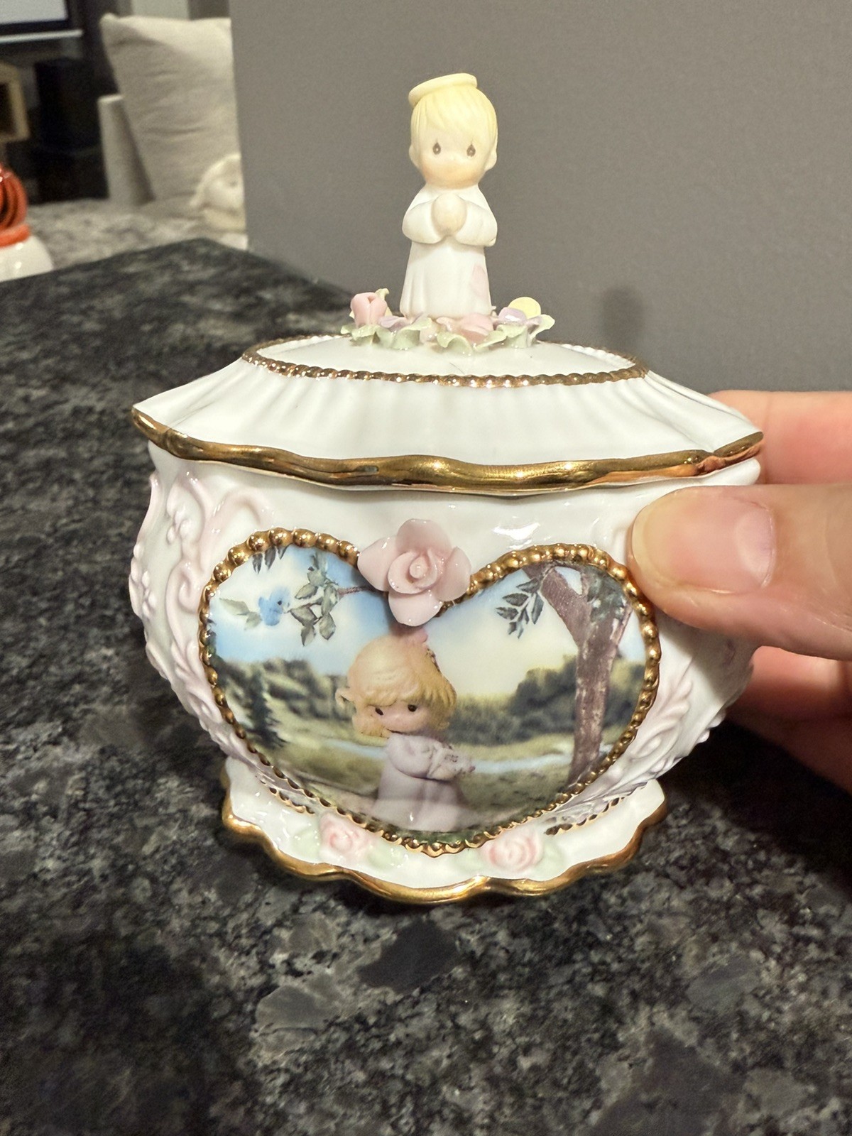 Beautiful Ardleigh Elliott Precious Moments Porcelain Music Box Serenity Prayer