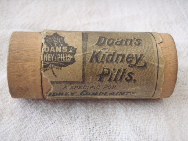VINTAGE DOAN'S KIDNEY PILLS EMPTY WOOD TUBE/BOTTLE PAPER LABEL USA MEDICINE LOOK VINTAGE DOAN'S KIDNEY PILLS EMPTY WOOD TUBE/BOTTLE PAPER LABEL USA MEDICINE LOOK