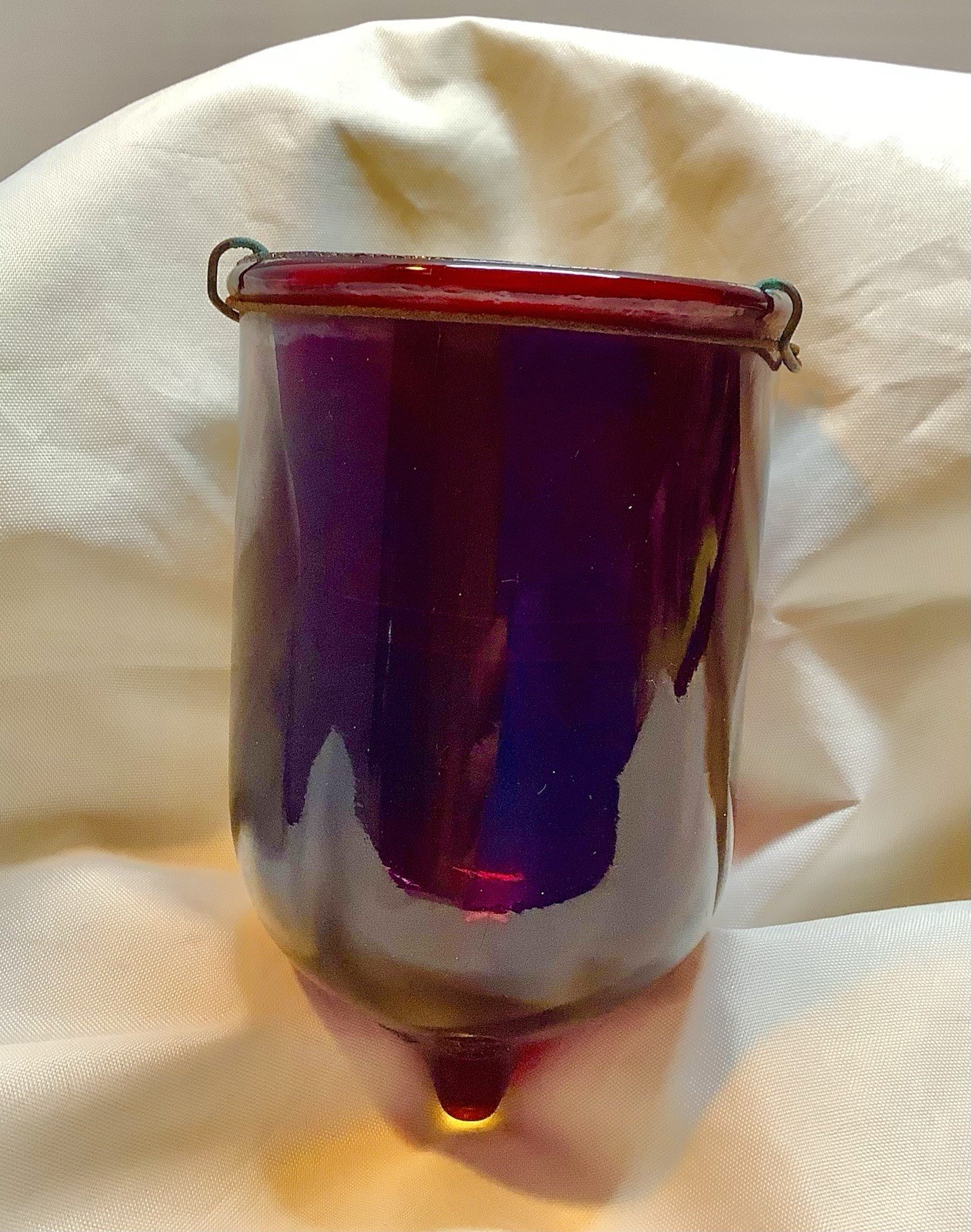 Vintage B & B Patd Ruby Red Glass Christmas Hanging Candle Lamp Fairy Light  Vintage B & B Patd Ruby Red Glass Christmas Hanging Candle Lamp Fairy Light 