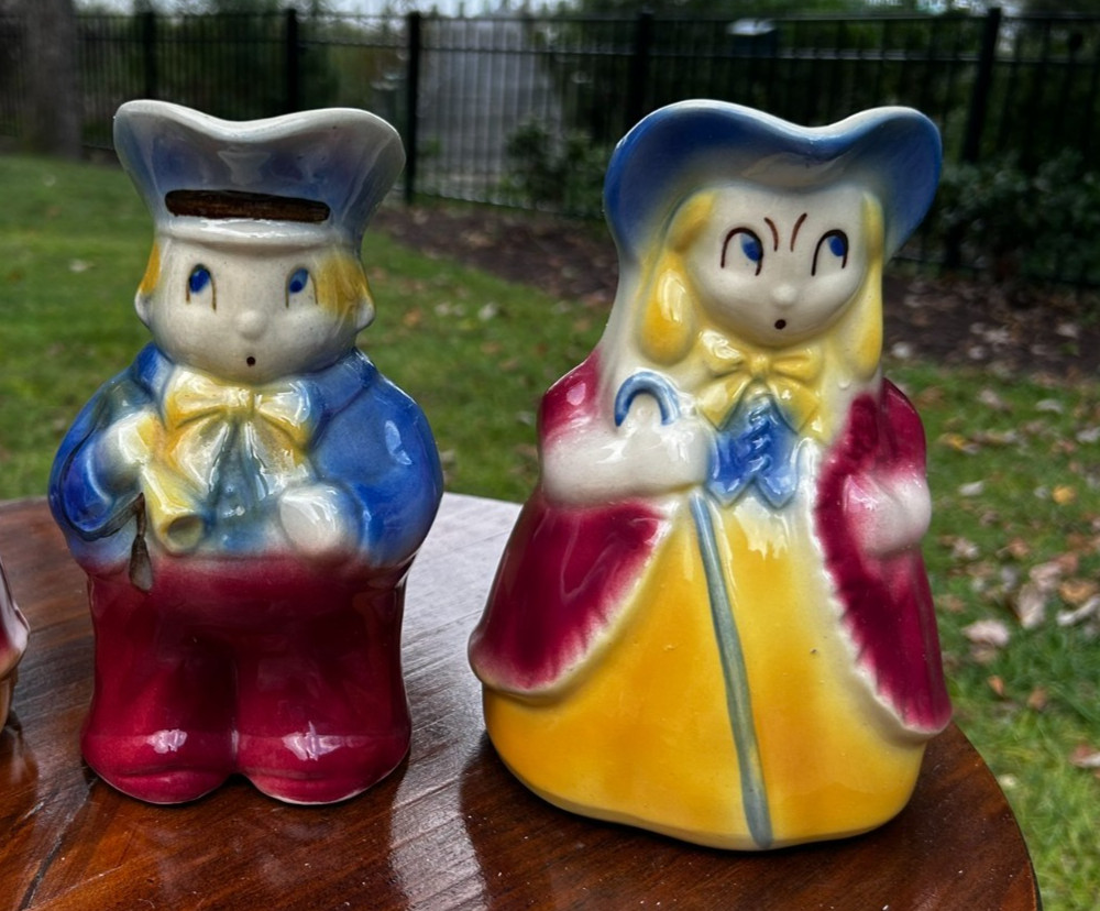 Vintage 1940’s Shawnee Pottery Little Bo Peep Little Boy Blue Pitcher Pair Mint Vintage 1940’s Shawnee Pottery Little Bo Peep Little Boy Blue Pitcher Pair Mint