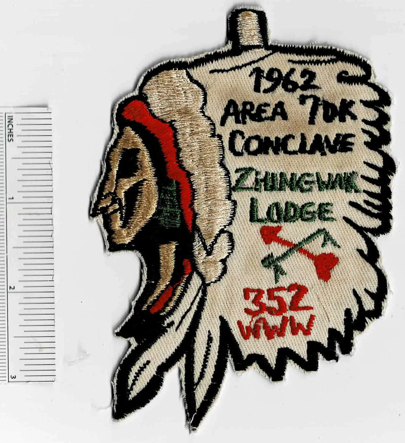 1962 BOY SCOUTS of America Area Shoulder Patch 7OK Conclave Zhingwak Lodge BSA