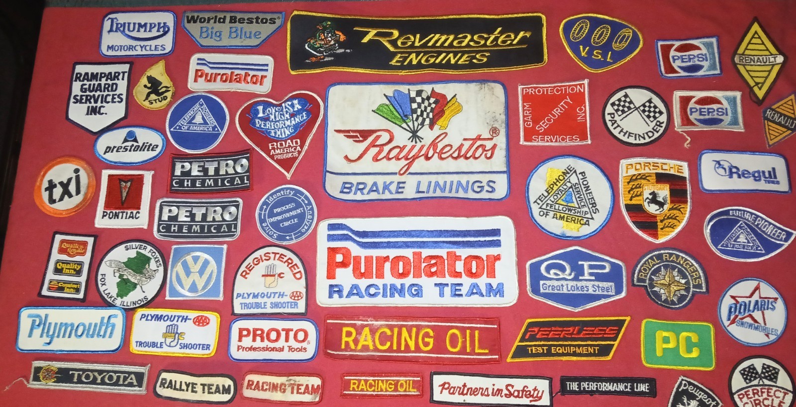 Vtg Racing Car Auto Gas Oil Parts Embroidered Patch Giant 48 Lot NOS New Rare