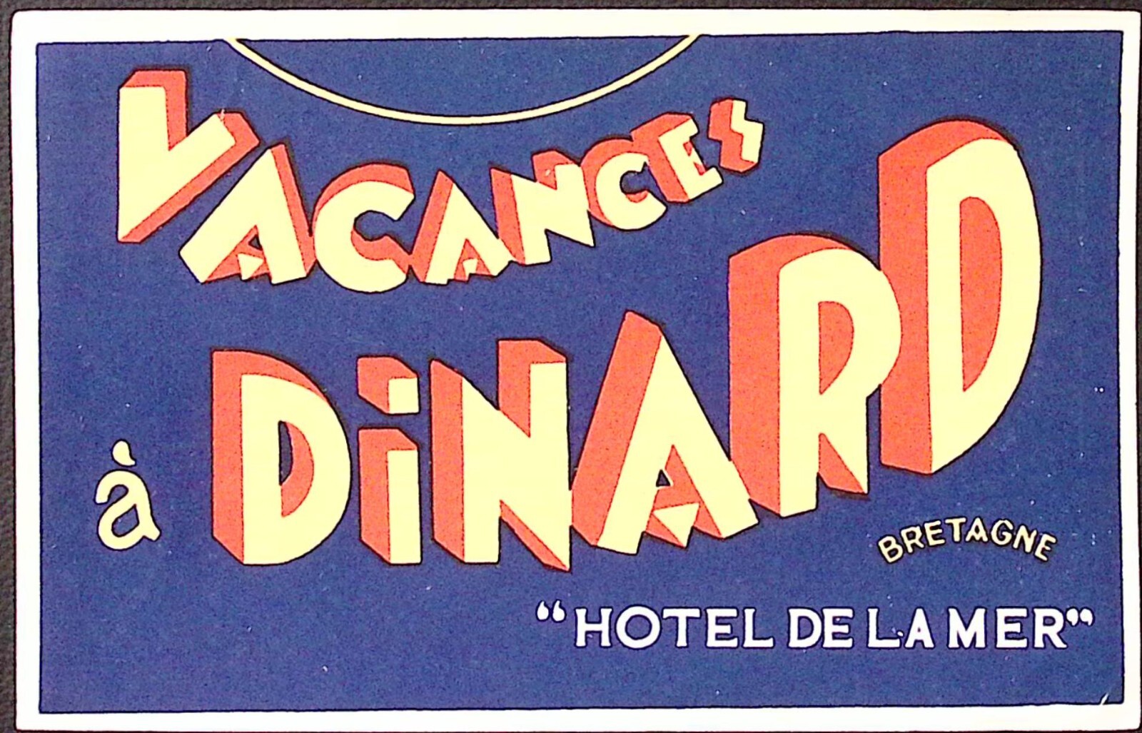 Hotel De La Mer Holidays & Dinner Vintage Luggage Label 3.5 x 5.75\ Hotel De La Mer Holidays & Dinner Vintage Luggage Label 3.5 x 5.75\