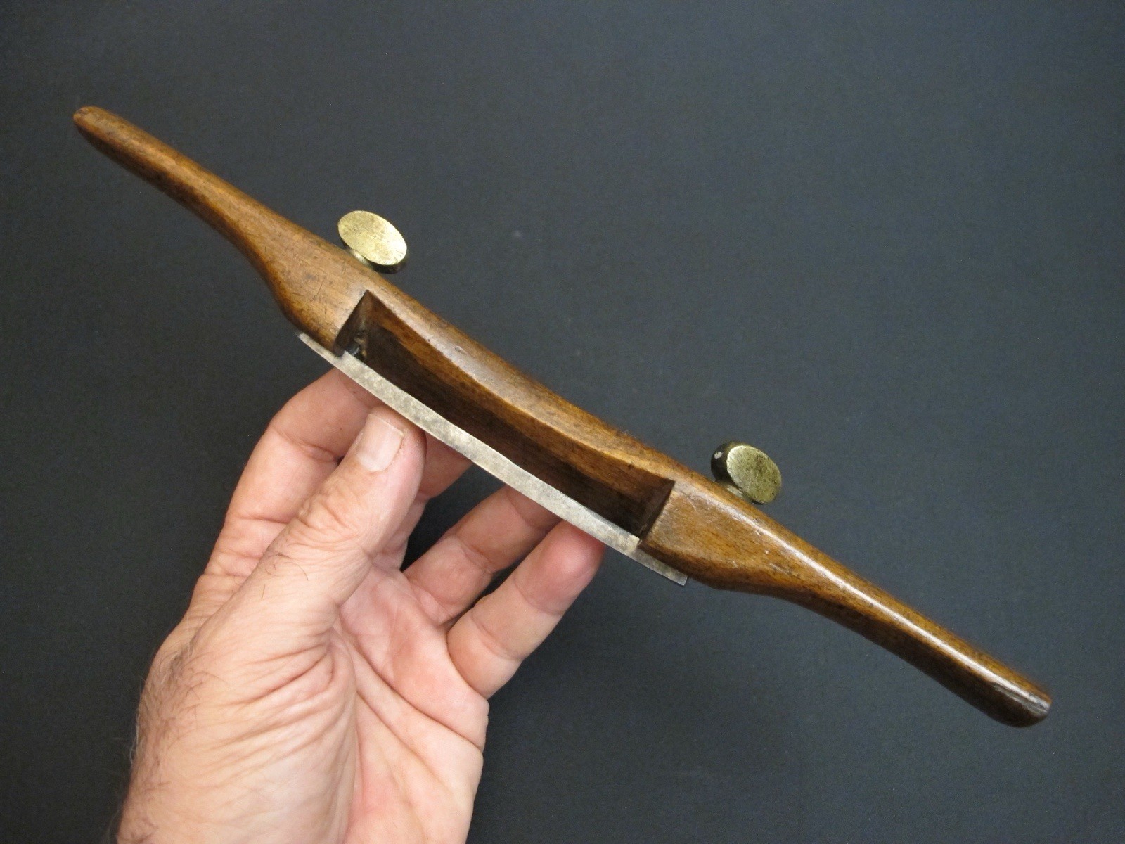 Vtg “W. JOHNSON” Adjustable Blade Wood Spokeshave Scraper Antique Rare Farm Tool