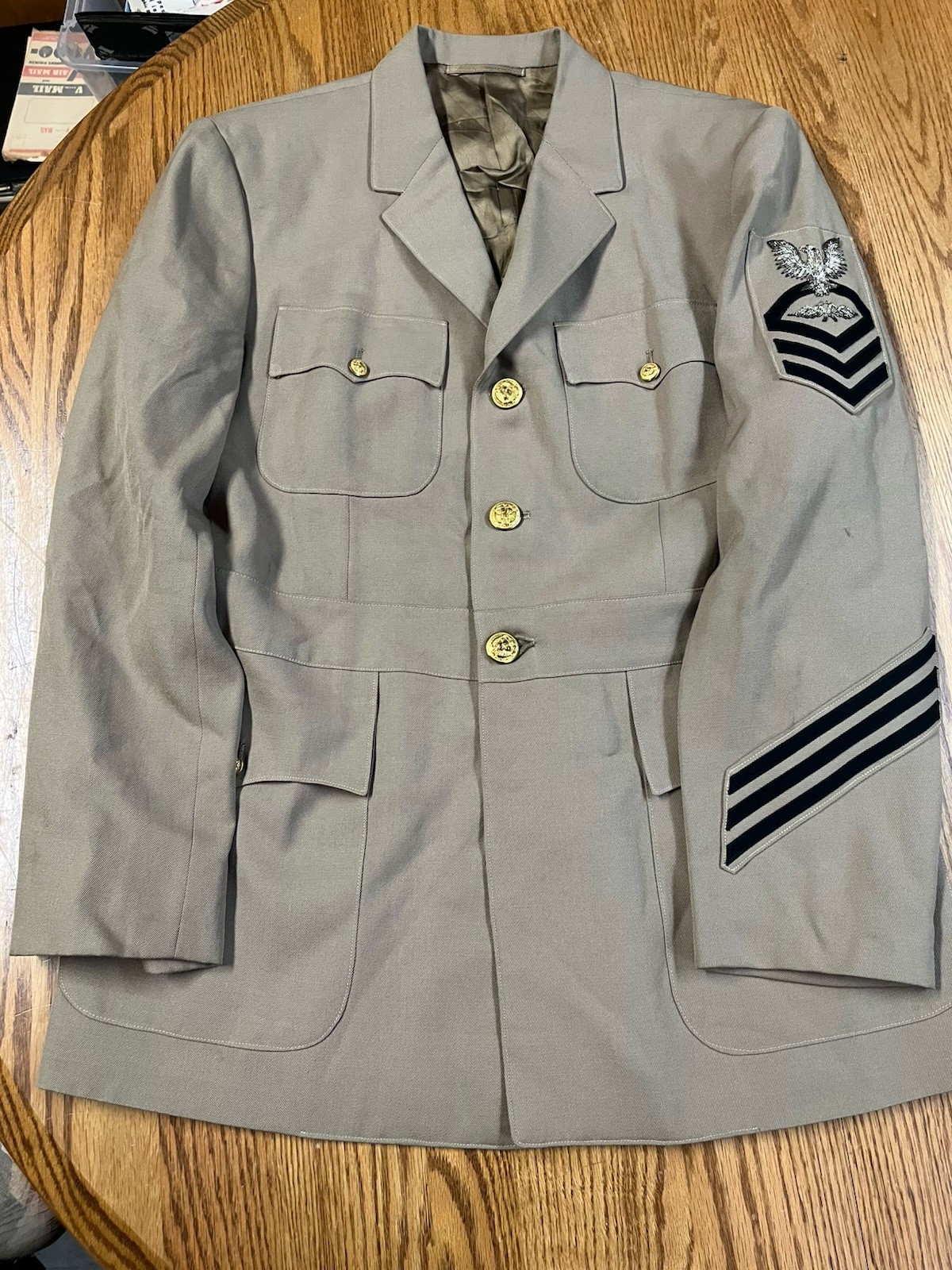 Post WWII USN Navy Khaki Uniform w/ Bullion Rate Patch