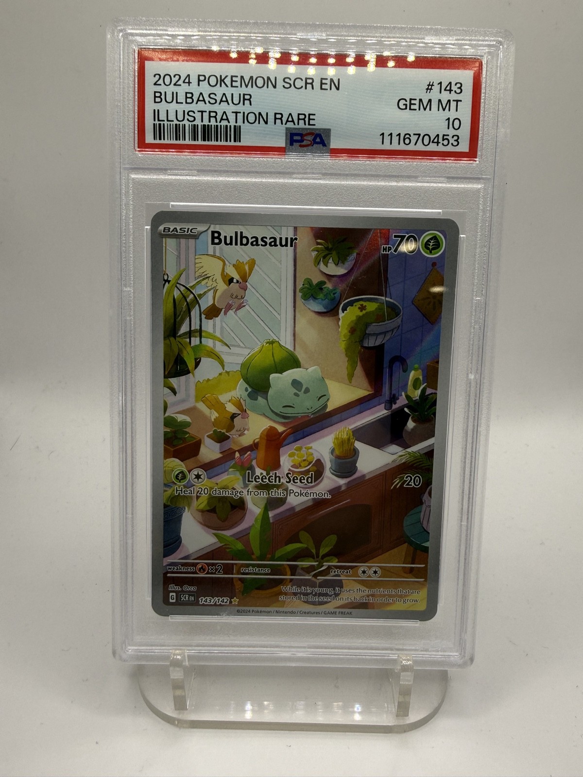 Bulbasaur 143/142 Sv07: Stellar Crown Holo PSA 10