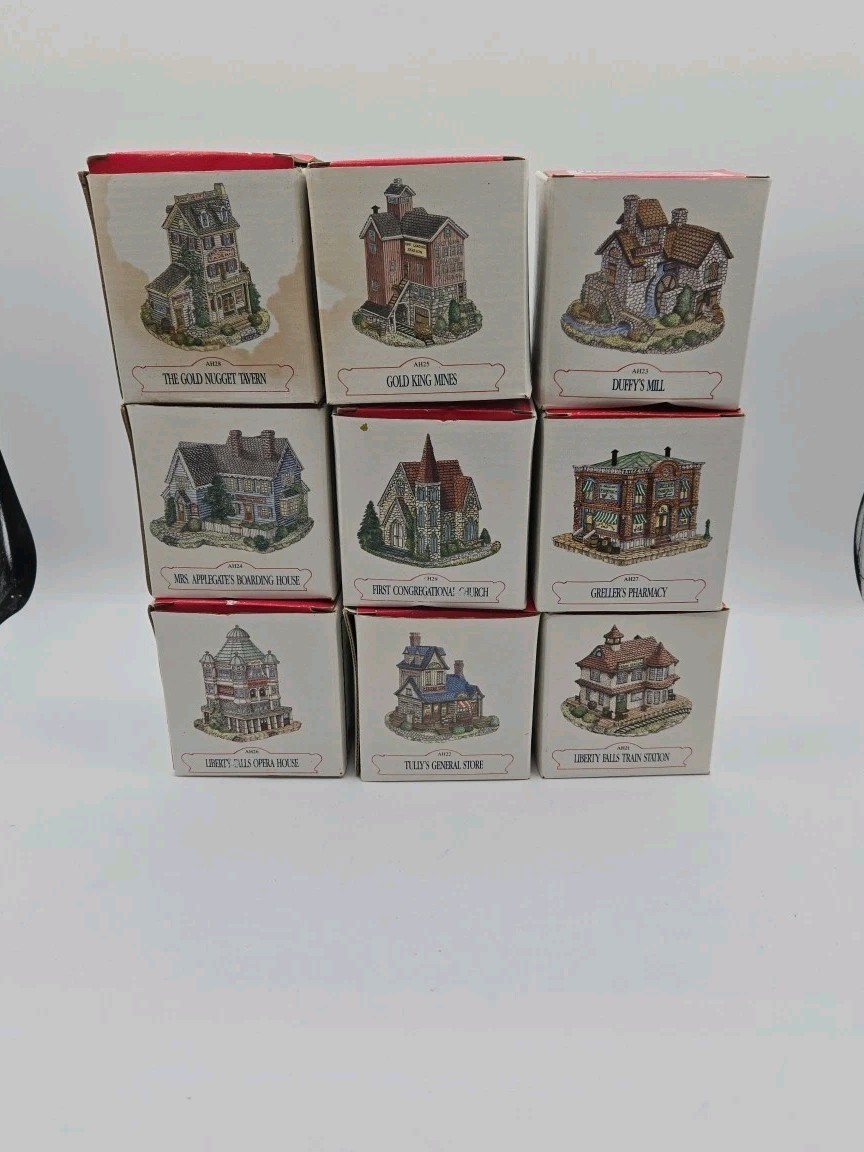 Liberty Falls American Collection Lot of 9 in Boxes Rare 1992-1993 Designs Pics