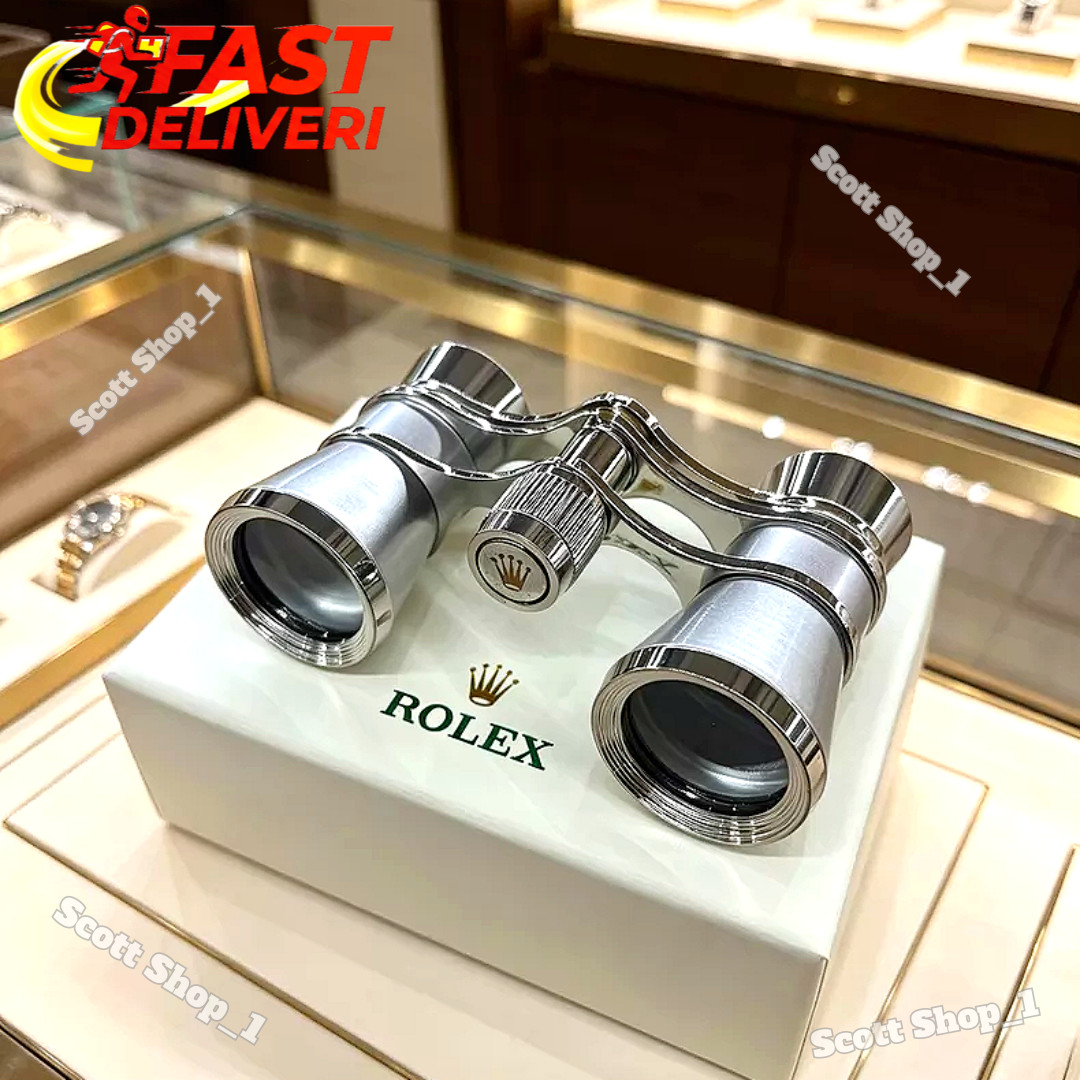 ROLEX Silver Opera Glasses Binoculars Rare VIP Boutique Display Collectible ROLEX Silver Opera Glasses Binoculars Rare VIP Boutique Display Collectible