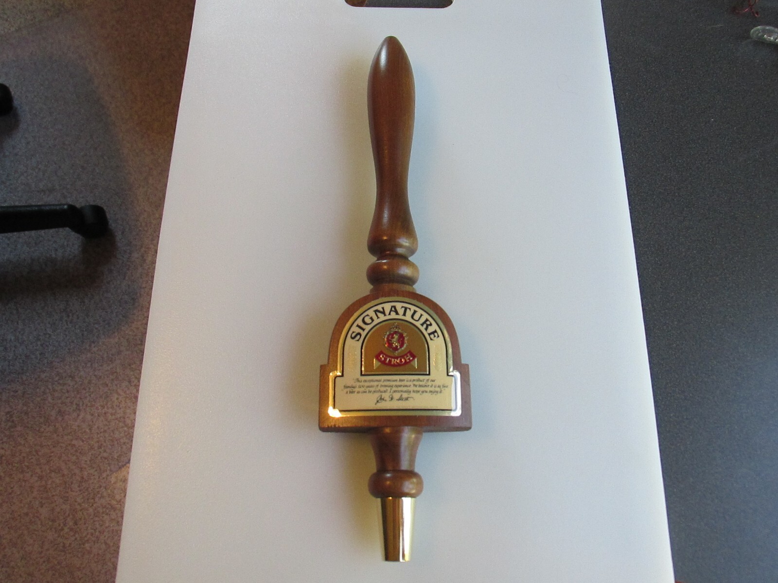 Vintage Stroh\'s Stroh Signature Wooden Beer Tap Handle NEW