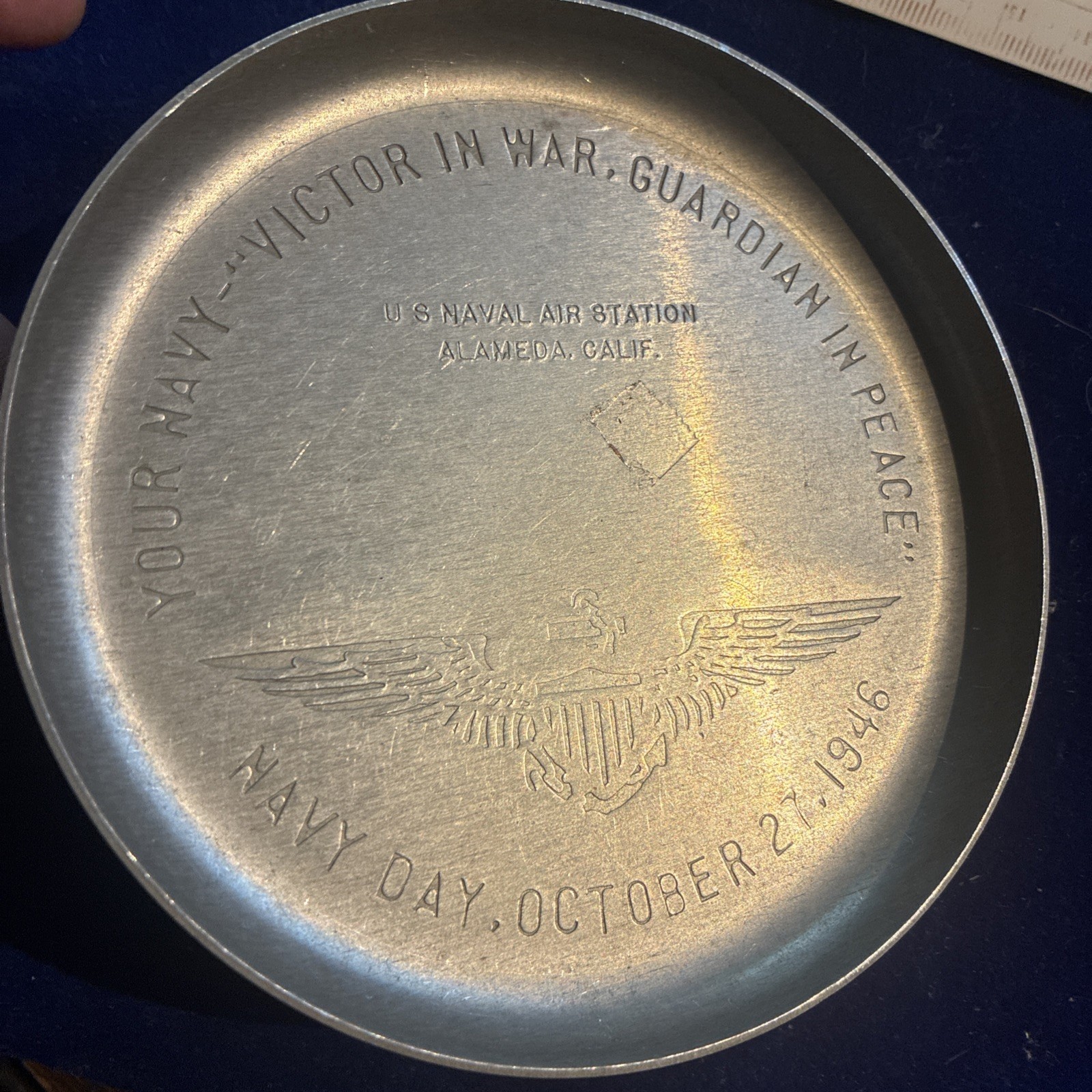 5” Navy Day 1946 ashtray naval Air Station Alameda California tip tray Guardian 5” Navy Day 1946 ashtray naval Air Station Alameda California tip tray Guardian